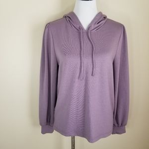 Flex Time women M Mauve purple hoodie pullover blouse sweater